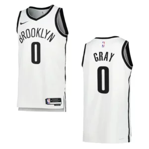 Brooklyn Nets Icon Edition RaiQuan Gray 2022-23 Swingman White Jersey - 49Native