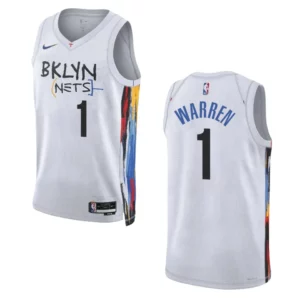Brooklyn Nets T.J Warren 2022-23 City Edition White Swingman Jersey - 49Native