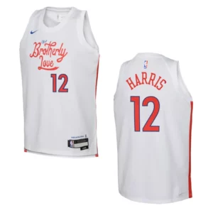 2022-23 Philadelphia 76ers Youth City Edition Tobias Harris White Jersey - 49Native