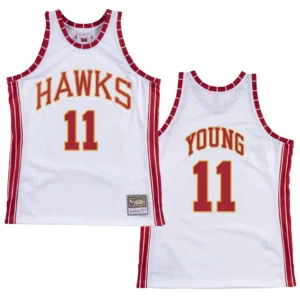 Atlanta Hawks Trae Young Hardwood Classics Jersey Retro White - 49Native