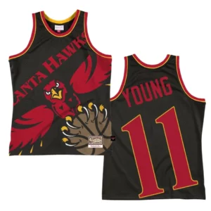 Hawks Trae Young Big Face 2.0 Swingman Jersey Black - 49Native