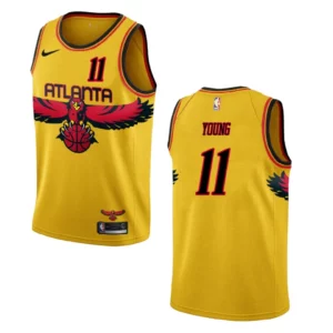 Trae Young Atlanta Hawks City Edition Throwback Jersey Yellow - 49Native