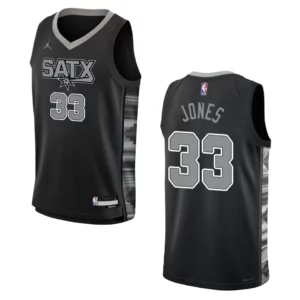 2022-23 San Antonio Spurs Youth Statement Edition Tre Jones Black Jersey - 49Native