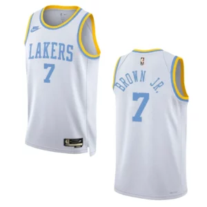 Los Angeles Lakers Troy Brown Jr. White 75 Anniversary 2022-23 Classic Edition Jersey - 49Native