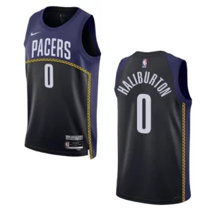 Tyrese Haliburton City Edition Indiana Pacers 2022-23 Blue Swingman Jersey - 49Native