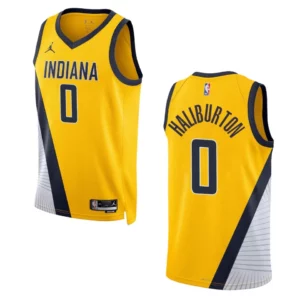 Tyrese Haliburton Statement Edition Indiana Pacers 2022-23 Yellow Swingman Jersey - 49Native