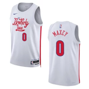 Tyrese Maxey City Edition Philadelphia 76ers 2022-23 White Swingman Jersey - 49Native