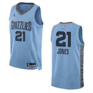 Memphis Grizzlies Tyus Jones 2022-23 Statement Edition Blue Swingman Jersey - 49Native