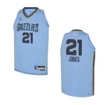 2022-23 Memphis Grizzlies Youth Statement Edition Tyus Jones Light Blue Jersey - 49Native