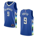 Bucks 2022-23 City Edition Bobby Portis Royal Jersey Swingman - 49Native