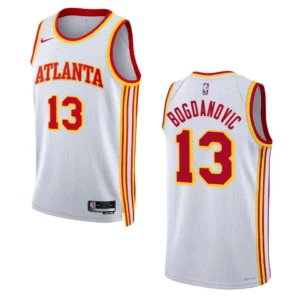 Hawks 2022-23 Association Edition Bogdan Bogdanovic White Jersey Swingman - 49Native