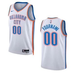 Thunder 2022-23 Association Edition Custom White Jersey Swingman - 49Native