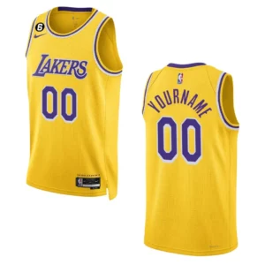 Lakers 2022-23 Icon Edition Custom Yellow Jersey Swingman - 49Native