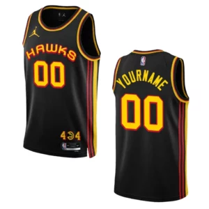 Hawks 2022-23 Statement Edition Custom Black Jersey Swingman - 49Native