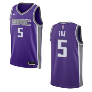 Kings 2022-23 Icon Edition De'Aaron Fox Purple Jersey Swingman - 49Native