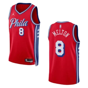 76ers 2022-23 Statement Edition De'Anthony Melton Red Jersey Swingman - 49Native