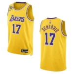 Lakers 2022-23 Icon Edition Dennis Schroder Yellow Jersey Swingman - 49Native