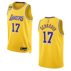 Lakers 2022-23 Icon Edition Dennis Schroder Yellow Jersey Swingman - 49Native
