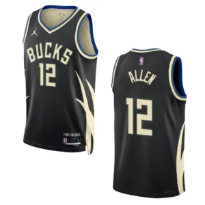 Bucks 2022-23 Statement Edition Grayson Allen Black Jersey Swingman - 49Native