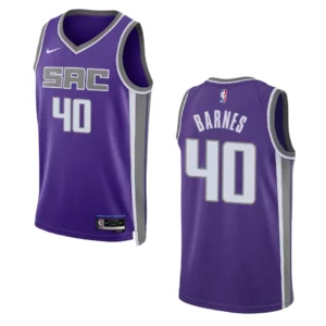 Kings 2022-23 Icon Edition Harrison Barnes Purple Jersey Swingman - 49Native