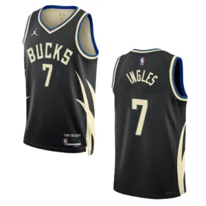 Bucks 2022-23 Statement Edition Joe Ingles Black Jersey Swingman - 49Native