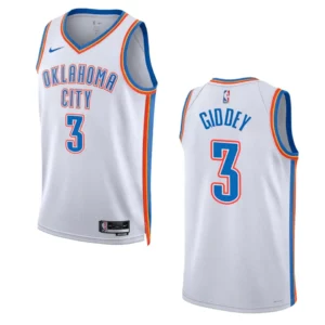 Thunder 2022-23 Association Edition Josh Giddey White Jersey Swingman - 49Native