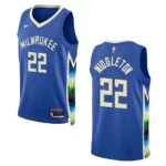 Bucks 2022-23 City Edition Khris Middleton Royal Jersey Swingman - 49Native
