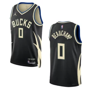 Bucks 2022-23 Statement Edition MarJon Beauchamp Black Jersey Swingman - 49Native
