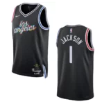 Clippers 2022-23 City Edition Reggie Jackson Black Jersey Swingman - 49Native