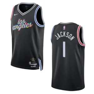 Clippers 2022-23 City Edition Reggie Jackson Black Jersey Swingman - 49Native