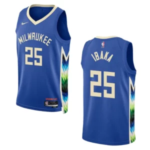 Bucks 2022-23 City Edition Serge Ibaka Royal Jersey Swingman - 49Native