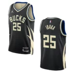 Bucks 2022-23 Statement Edition Serge Ibaka Black Jersey Swingman - 49Native