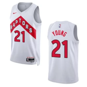 Raptors 2022-23 Association Edition Thaddeus Young White Jersey Swingman - 49Native