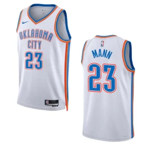 Thunder 2022-23 Association Edition Tre Mann White Jersey Swingman - 49Native