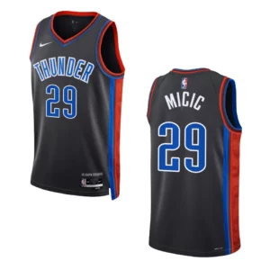 Vasilije Micic City Edition Oklahoma City Thunder 2022-23 Black Swingman Jersey - 49Native
