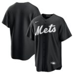 New York Mets Nike Official Replica Jersey - Black/White - 49Native