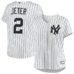Derek Jeter New York Yankees Women's Plus Size Replica Player Jersey - White - 49Native
