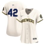 Milwaukee Brewers Nike Women's 2024 Jackie Robinson Day Home Limited Jersey - Cream - 49Native