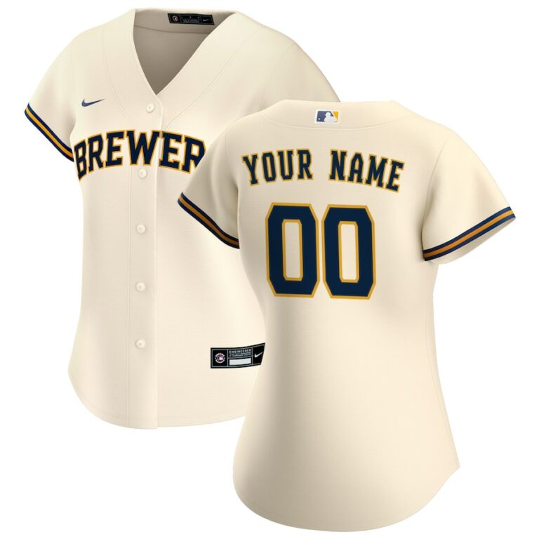 Milwaukee Brewers Nike Women’s Home Replica Custom Jersey – Cream ...