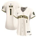 Milwaukee Brewers Nike Women's #1 Mom Home Limited Jersey - Cream - 49Native