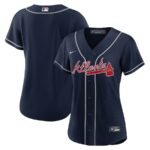Atlanta Braves Nike Women's Alternate Replica Team Jersey - Navy - 49Native