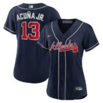 Ronald Acuna Jr. Atlanta Braves Nike Women's Alternate Replica Player Jersey - Navy - 49Native