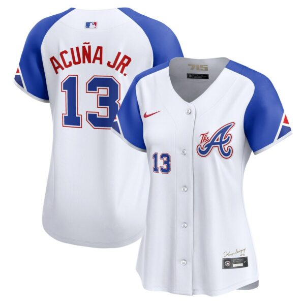 Ronald Acuña Jr. Atlanta Braves Nike Women's City Connect Limited Player Jersey - White - 49Native