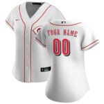 Cincinnati Reds Nike Women's Home Replica Custom Jersey - White - 49Native