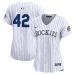 Colorado Rockies Nike Women's 2024 Jackie Robinson Day Home Limited Jersey - White - 49Native