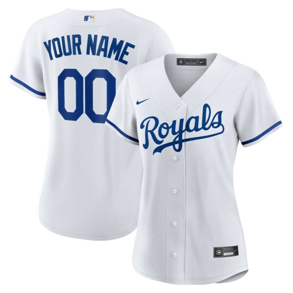 Kansas City Royals Nike Women's Replica Custom Jersey - White - 49Native