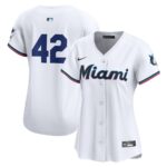 Miami Marlins Nike Women's 2024 Jackie Robinson Day Home Limited Jersey - White - 49Native