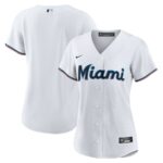 Miami Marlins Nike Women's Home Blank Replica Jersey - White - 49Native