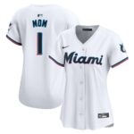 Miami Marlins Nike Women's #1 Mom Home Limited Jersey - White - 49Native