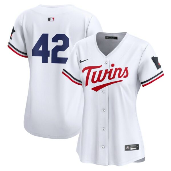 Minnesota Twins Nike Women's 2024 Jackie Robinson Day Home Limited Jersey - White - 49Native